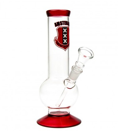 Amsterdam Bubble Base Glass Bong | Red