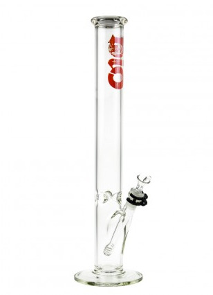 Bio Hazard Glass Straight Ice Bong | 18 Inch