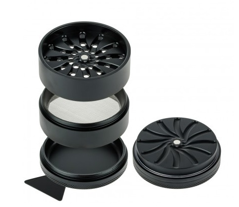 Black Leaf Masher 4-part Aluminum Grinder | 2.5 Inch