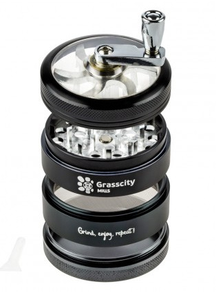 Grasscity Mills Aluminum Crank Herb Grinder | 4-Part